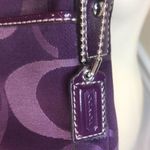 Coach Purple Jacquard Signature C Top Closure Crossbody Tote Shoulder Bag Clutch Photo 5