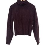 Vince NWT Cashmere Burgundy Ribbed Turtleneck Open Back Sweater SMALL Photo 2