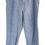 Draper James  8 Beachcomber Linen Cotton Sky Blue Wide Leg Pants Photo 0