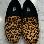 Birdies Starling Print Calf Hair Slip On Faux Fur Lined Flats Size 7 Photo 0