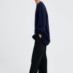 ZARA NWT  Tunic Dress With Lace Insert Linen Navy Photo 8