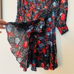 NWT Chloe Kristyn Fallon Black/Red/Blue Floral Dress Size Small Photo 7