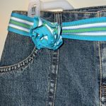 Duck head  JEANS CO sz 5 juniors denim skirt frayed edges pockets removable belt Photo 2