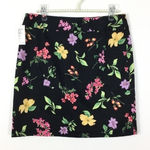 Rafaella  black floral mini skirt garden wild‎ flowers mini NWT Photo 0