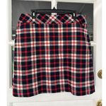 Talbots Women’s Plaid SKIRT Sz 14 Wool Blend Red Office Academia Career Side Zip Photo 4