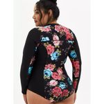 Torrid Active Wireless Long Sleeve Rashguard One Piece Swimsuit Size 2X Floral Photo 1