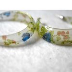Source Unknown Boho Cottagecore Chic Large 2" Floral Acrylic Hoop Post/Stud Statement Earrings Photo 2