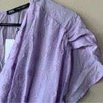 ZARA NWT Cap Sleeved Lightweight Flowy V-Neck Draped Purple Maxi Dress Size XS Photo 4