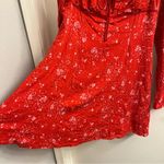 Free People NWT  Tess Long Sleeve Mini Dress Red Pink Size Large Photo 7