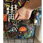 Erin London Womens Jacket Large Multicolor Ruched 3/4 Sleeves Full Zip Black Photo 3