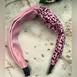 Pink Vegan Leather Bohemian Animal Cheetah Print Knotted Summer Headband NEW Photo 0