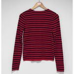 The Limited  Women's Red Navy Blue Striped Jeweled Crew neck Sweater Size XS Photo 1