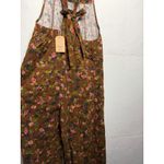 Natural Life NEW  Womens Wide Leg Jumpsuit Size Medium Tie Overalls Green Floral Photo 1