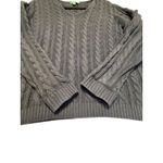Ralph Lauren Lauren  Black Cable Knit V Neck Cotton Sweater Plus Size 2X Photo 2