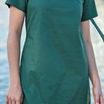 Wyatt Wylde New Parker Dress Reversible Tie Neck Size XL Hunter Green Cotton. Photo 0