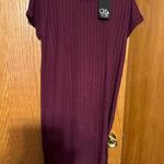 Chaser  NWT burgundy tshirt dress ribbed Photo 0