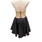 Akira Black Gold Lace Dress Fit Flare Halter S Semi Sheer Photo 4