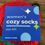 BOGO Women’s Red/Green Striped Cozy Ankle Socks Red Photo 3