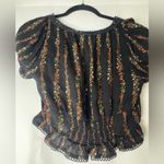 Free People  gauze floral crop top size small Photo 8