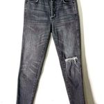 ANINE BING  Kara Skinny Jeans Women’s Size 24 Gray Distressed Raw Hem Button Fly Photo 1