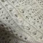 Kojooin Drawstring Knit Adjustable Crop Top Bell Sleeve Semi Sheer Womens Small White Photo 14