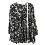 Gypsies & Moondust Babydoll Dress Womens L Black Floral Sheer Fairy Peasant Boho Photo 8