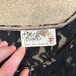 Free People  Black Lace Floral Goth Sheer Netting Unlined Mini Dress Size Medium Photo 6