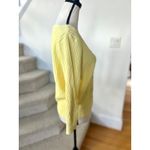 Liz Claiborne Vintage Lemon Butter Yellow Cableknit V-Neck Preppy Cardigan Photo 2