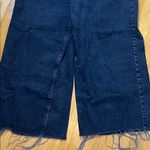 ZARA  Black Raw Hem Wide Leg Cropped Ankle Jeans Photo 2