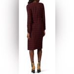 Sita Murt  Deep Burgundy Merlot Asymmetrical Long Sleeve Shirt Dress Plaid EU40 Photo 7