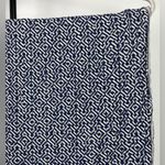 Textured Blue White Striped Rectangular Scarf Beach Throw Blanket Fringe Hem Photo 2
