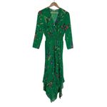 Maje  Rayema Green Floral Long Sleeve Midi Dress Photo 2