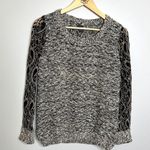 Lola B Popcorn Knit Lace Pullover Sweater Black Size undefined Photo 3