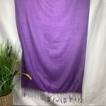 Pashmina  Purple Tassel Rectangular Solid thin knit Scarve Photo 3