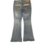 Allen B Womens Flare Jeans 10 Boot Mid rise Blue Rhinestones Boho Festival Ranch Photo 10