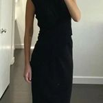 Alexander Wang Wool Knit Crossover Midi Dress Black Size 6 Retail $650 Photo 1