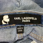 Karl Lagerfeld  Blue Medium Wash Button Fly Straight Cropped Denim Jeans Size 2 Photo 6