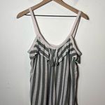 Old Navy Womens Linen Blend Stripped Ruffle Front Tank Top Beach Summer Lounge M Photo 0
