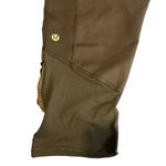 Lululemon Align Cropped Leggings Black Green 6 Zip Pocket Reflective Workout Photo 9