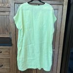 PURE collection lime green yellow Linen laced neck dress sundress coverup beachy Size XL Photo 3