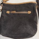 MYRA BAG BRAND..PIVOT PRINT SHOULDER BAG ADJUSTABLE STRAP TAN SUEDE DARK CANVAS Photo 3