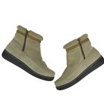 Lands' End Womens Size 10 Cream Suede & Fleece Lined Winter Ankle Botties Boots Photo 7