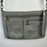 Fossil Piper Crossbody Bag Gray Blue Pebbled Leather Zip Top Purse Pockets Photo 1