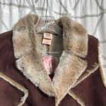 Faded Glory  Brown Vest with Plush Fur Accents Photo 1