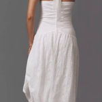 Anthropologie NWT  X Flat White Plunge Slim Maxi Dress White Pace Halter Neck 3X Photo 0
