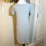 FREE FLY Womens Bamboo Dockside Sagebrush/White Stripe Tee Shirt Dress ~ Small Gray Photo 4