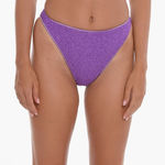 NEW Oseree Lumiere Sporty 90’s Metallic Purple Bikini Swimsuit Bottoms Size XL Photo 0
