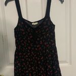 Aeropostale  Dress Black Floral Smocked Strap Mini Dress Size Medium Photo 1