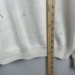 American Vintage Vtg CG Designs Women Sweater Sz M White Floral Embroidered Grandma Cottage Core Photo 7