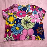 ZARA Colorful Floral Short Sleeve Tee Photo 3
